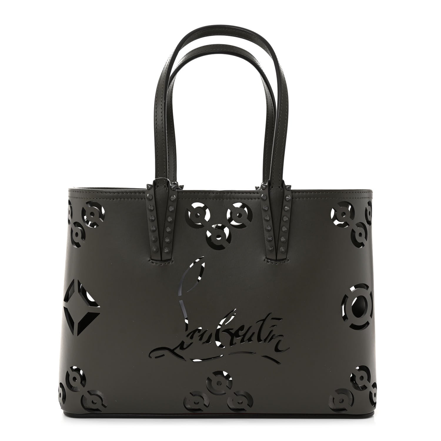 Christian Louboutin Calfskin Loubinthesky Perforated Small Cabata Tote Rocket 3 of 12