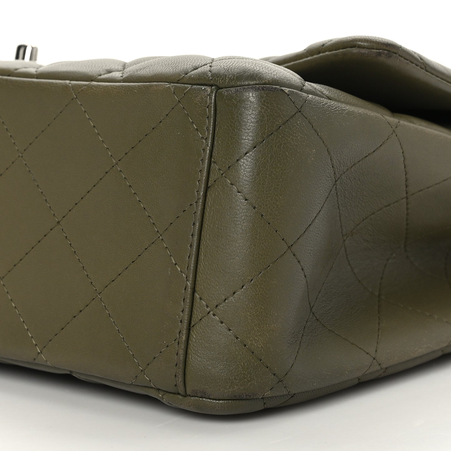 Lambskin Quilted Maxi Double Flap Green