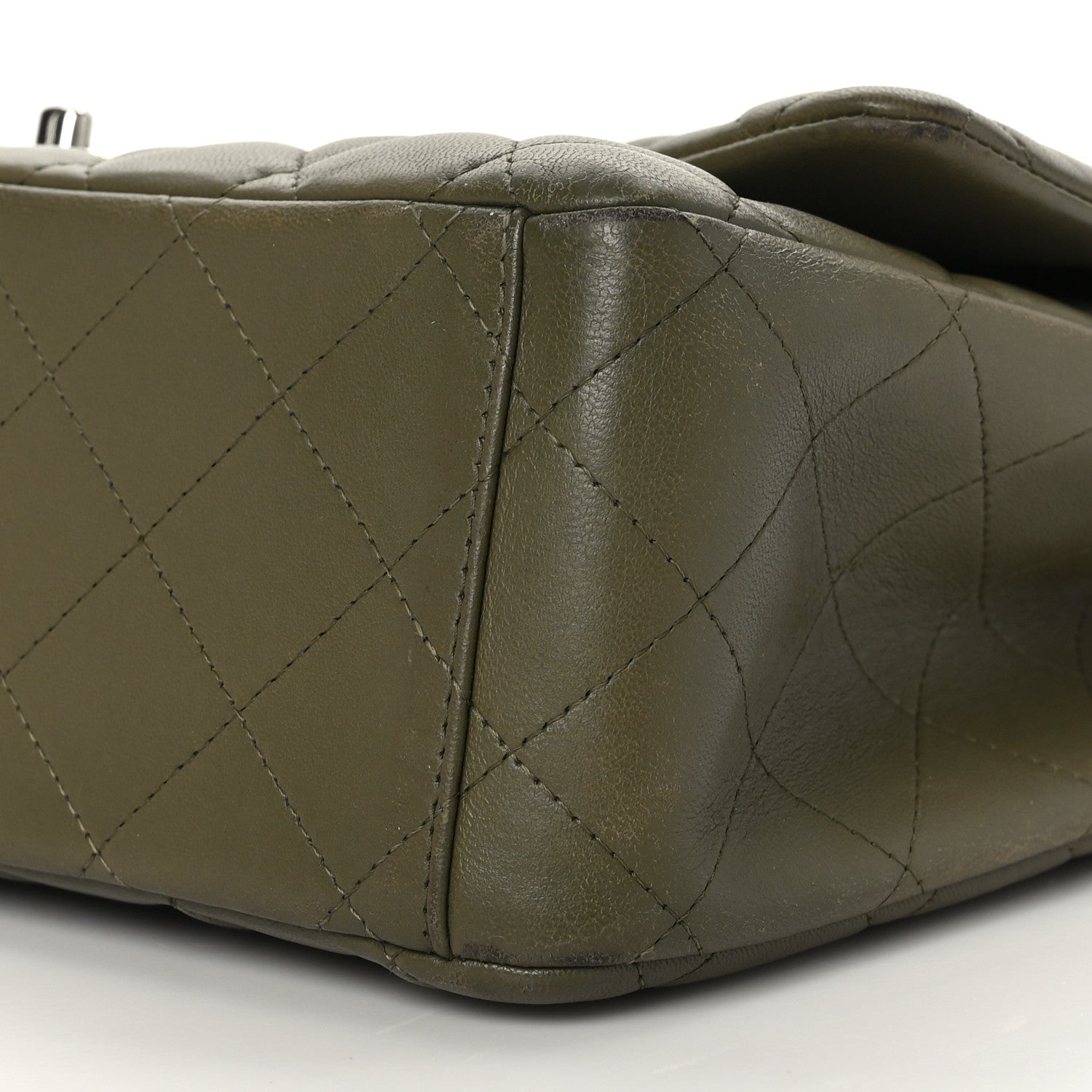 Chanel Lambskin Quilted Maxi Double Flap Green 9 of 10