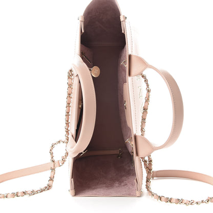 Chanel Caviar Small Studded Deauville Tote Light Pink 5 of 11