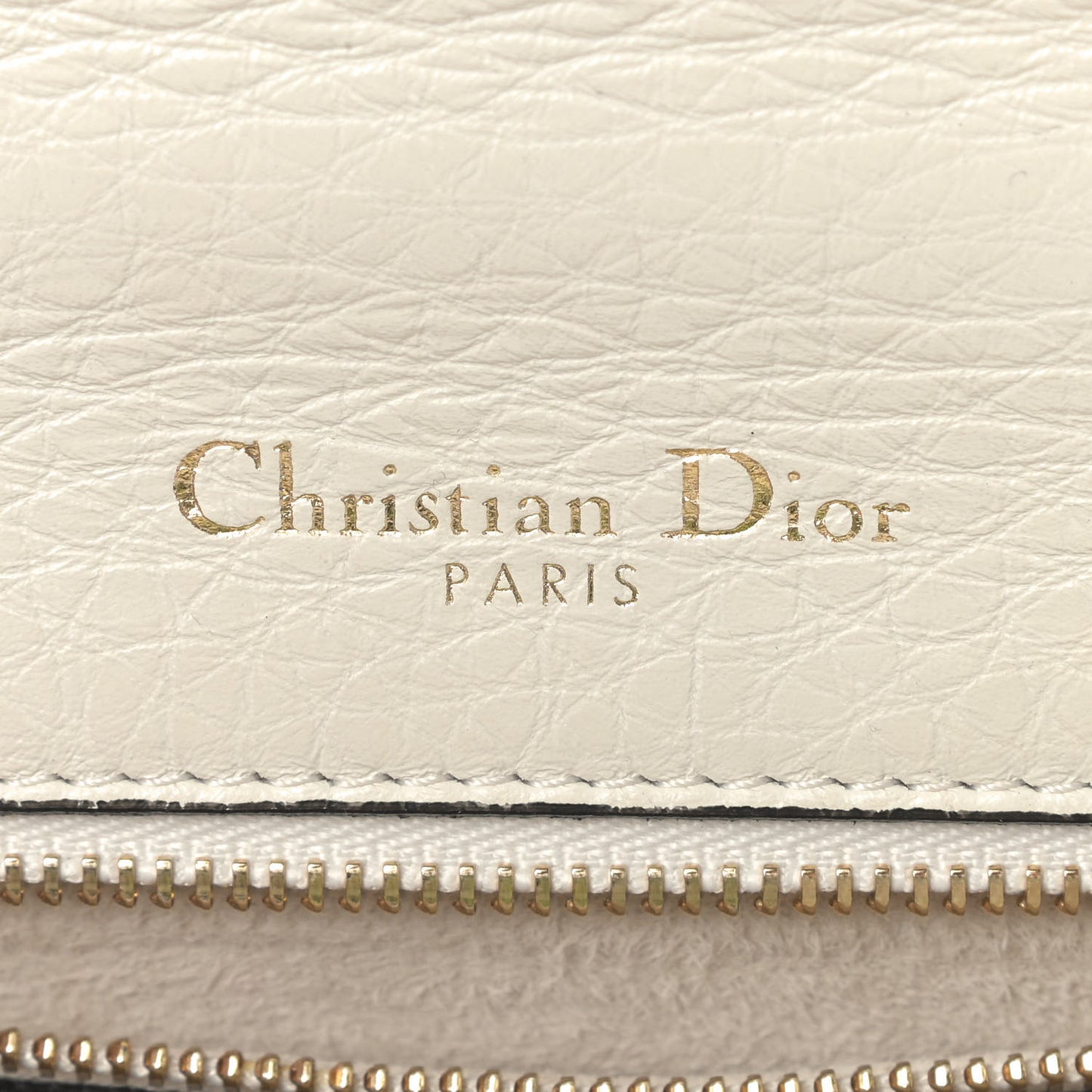 Grained Calfskin Small Diorama Flap Bag Off White