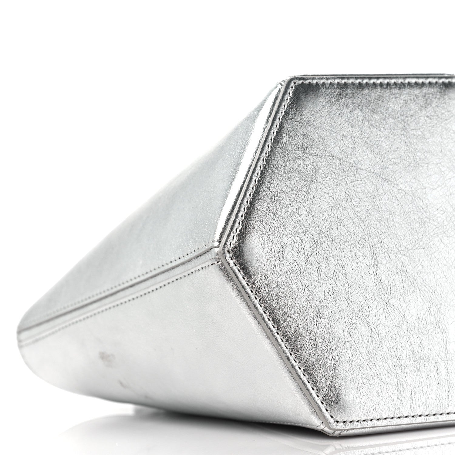 Off-White Laminated Calfskin Allen Bucket Bag Silver 7 of 8