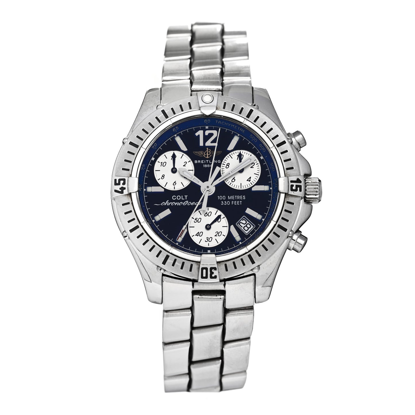 Stainless Steel 38mm Colt ChronoOcean Chronograph Quartz Watch Blue A53350