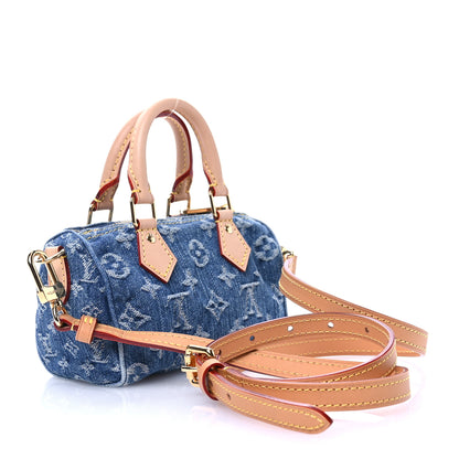 Louis Vuitton Monogram Denim Nano Speedy Blue 3 of 9