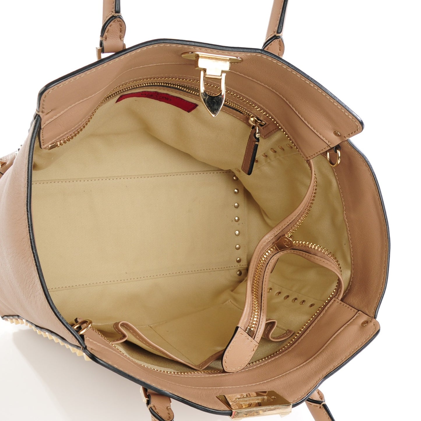 Vitello Rockstud Double Handle Tote Alpaca