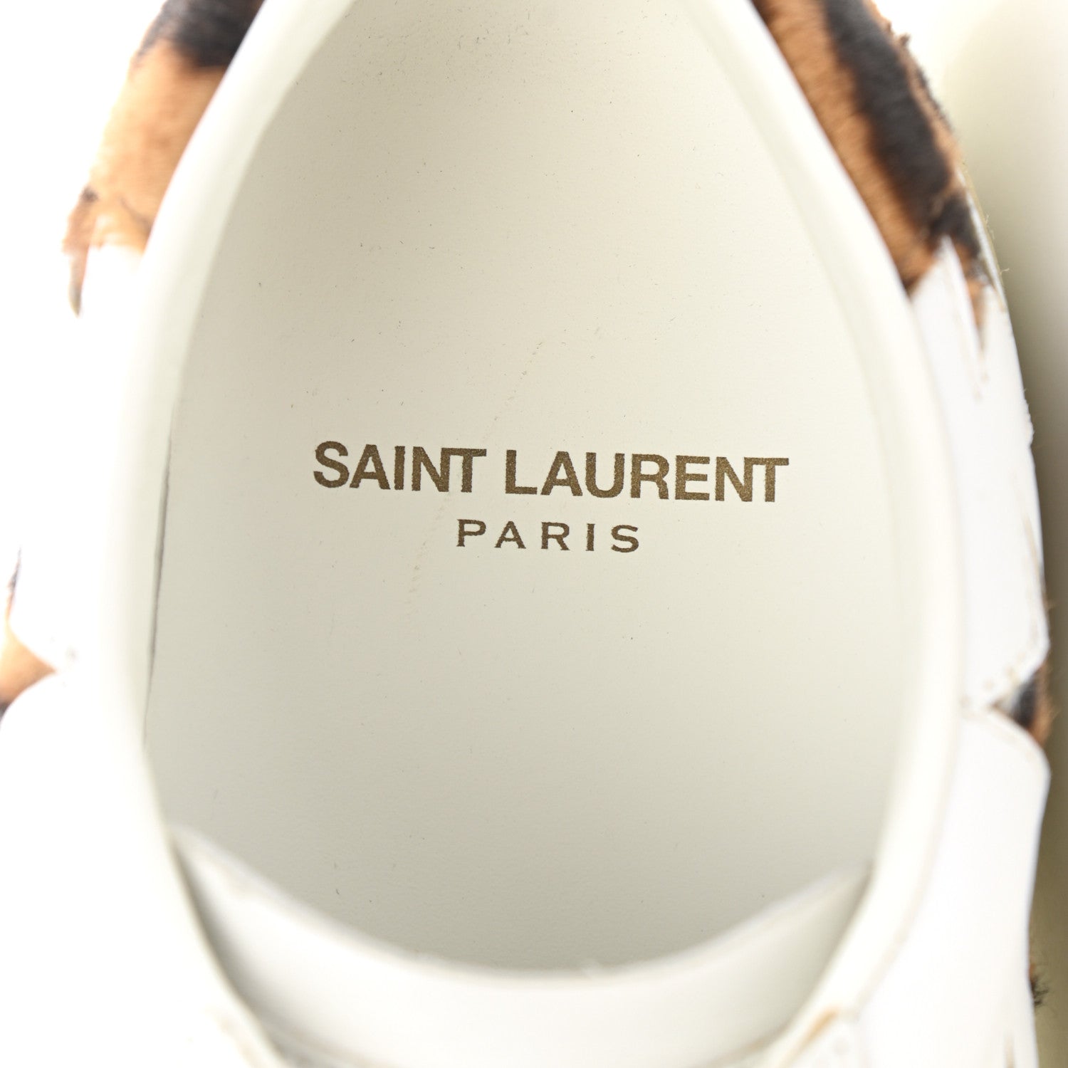 Saint Laurent Calfskin Pony Hair Star Court Sneakers 38 White 5 of 8