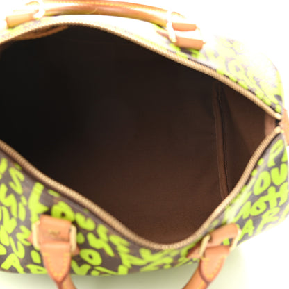 Louis Vuitton Monogram Graffiti Speedy 30 Green 5 of 8