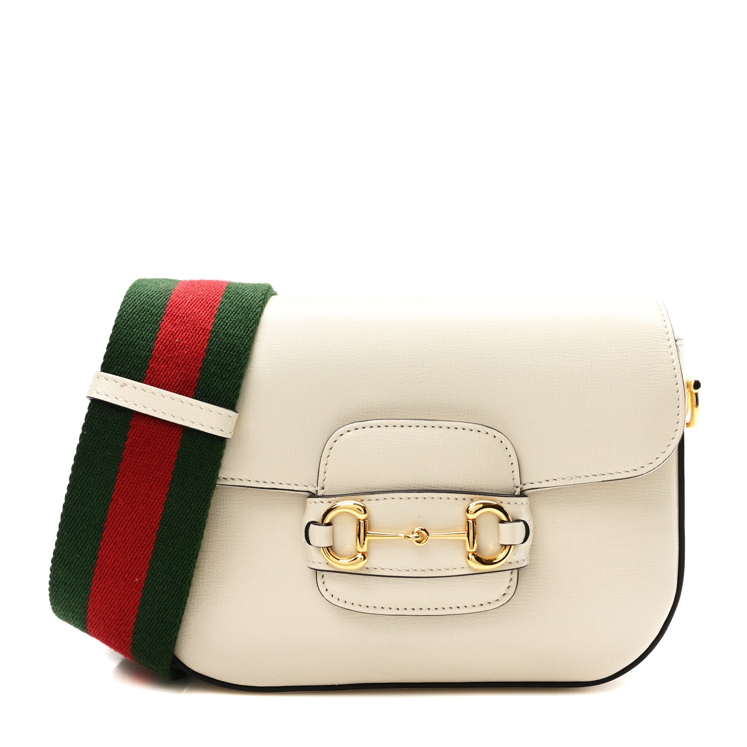 Gucci Azalea Calfskin Web Mini Horsebit 1955 Shoulder Bag Mystic White 1 of 9