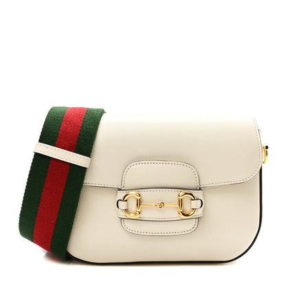 Gucci Azalea Calfskin Web Mini Horsebit 1955 Shoulder Bag Mystic White 1 of 9