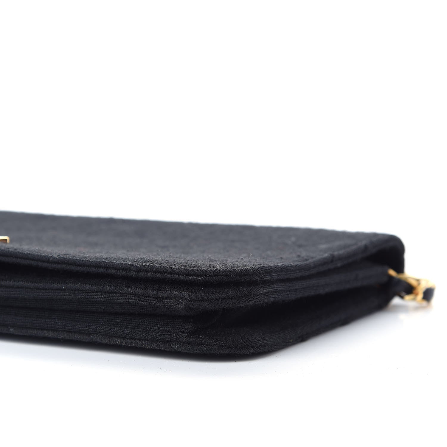Chanel Jersey Quilted Wallet On Chain WOC Black 9 of 10