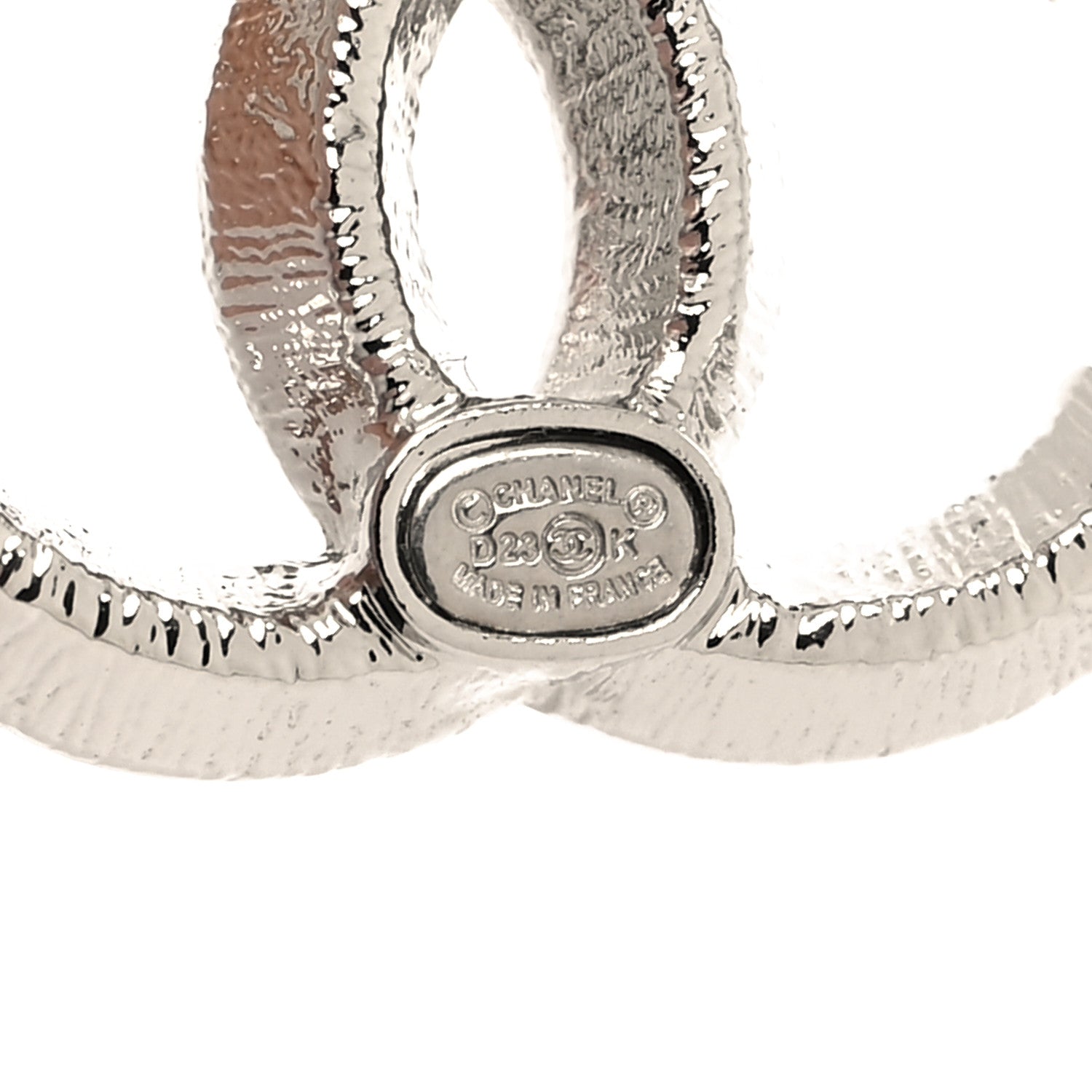 Chanel Crystal CC Earrings Silver 4 of 4