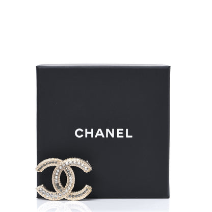 Chanel Crystal CC Brooch Pin Light Gold 8 of 8