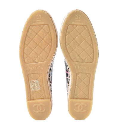Chanel Lambskin Grosgrain Printed Espadrilles 37 Multicolor Black 5 of 10