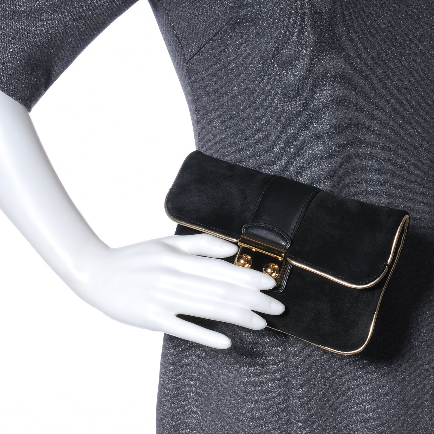 Suede SC Slim Clutch Coal