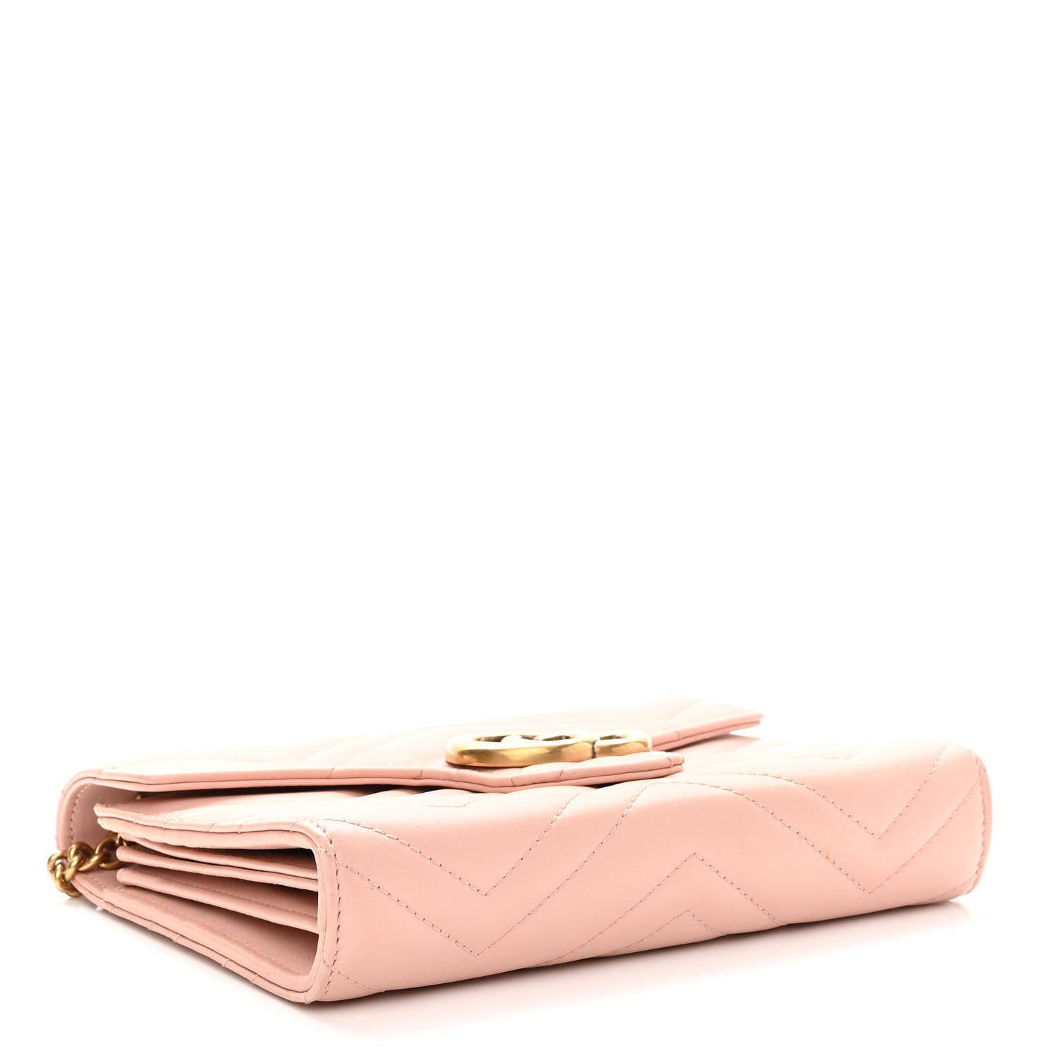 Gucci Calfskin Matelasse GG Marmont Chain Wallet Perfect Pink 4 of 10