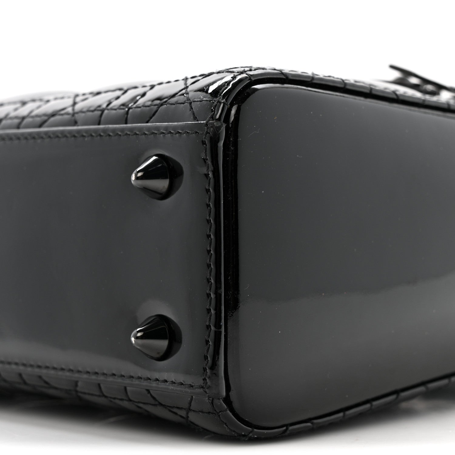 Christian Dior Ultraglossy Patent Cannage Small Lady Dior Black 9 of 11