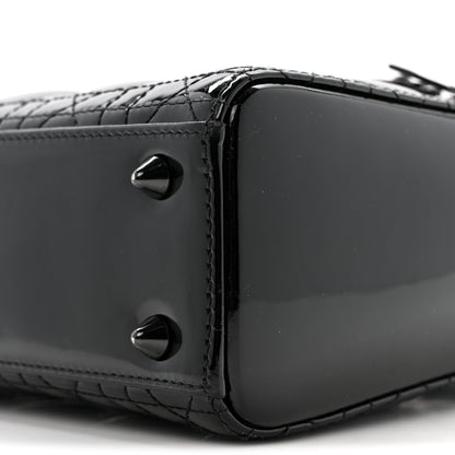 Christian Dior Ultraglossy Patent Cannage Small Lady Dior Black 9 of 11