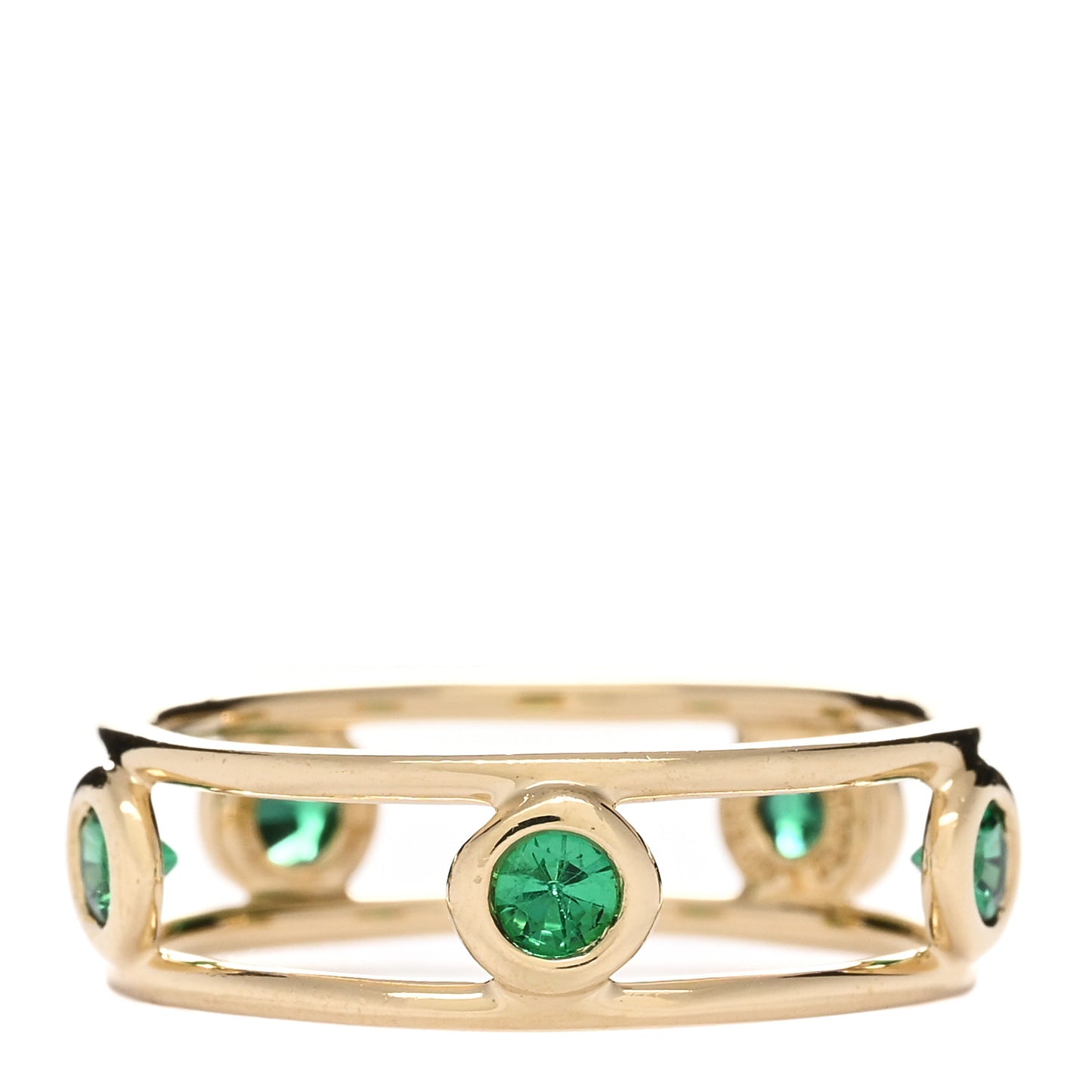 18K Yellow Gold Emerald Elsa Peretti Color By The Yard Ring 49 4.75
