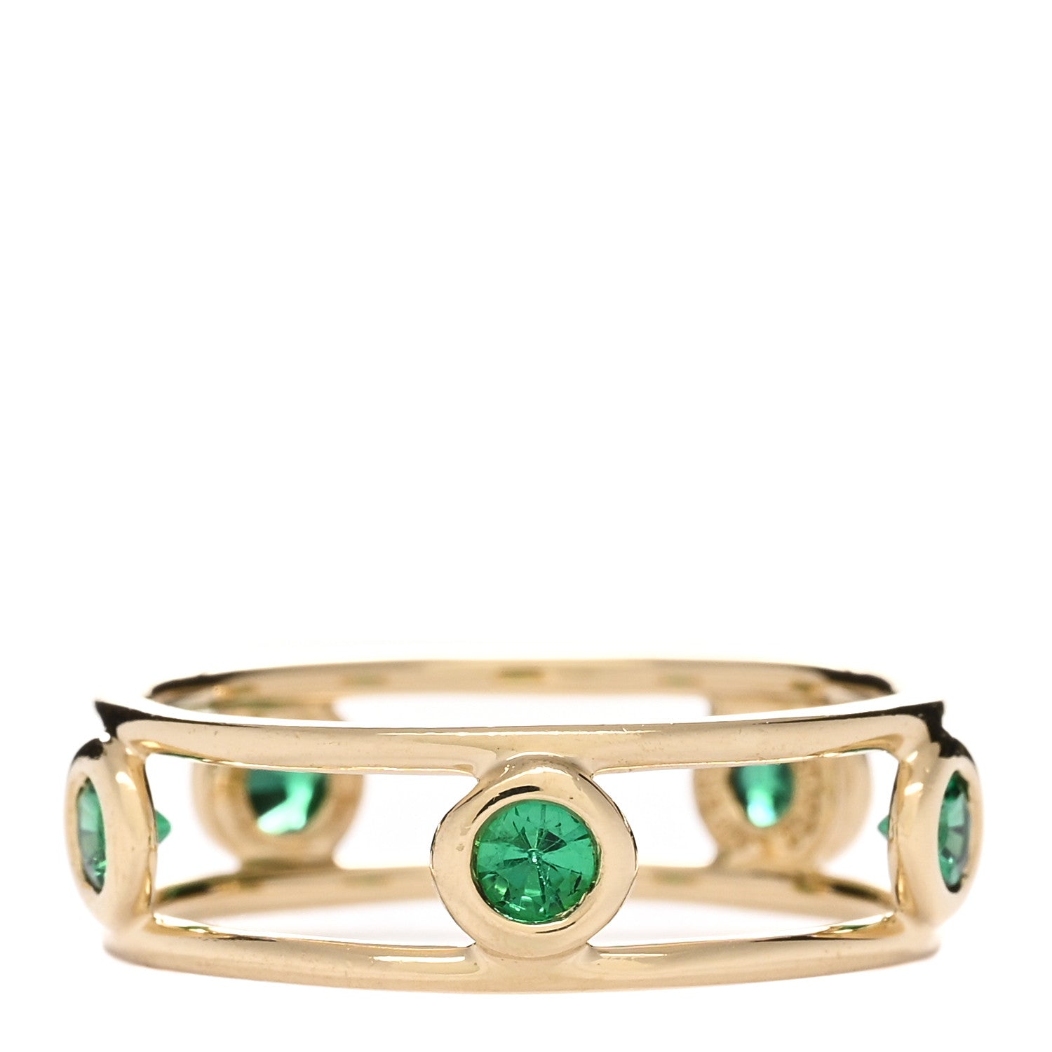 Tiffany 18K Yellow Gold Emerald Elsa Peretti Color By The Yard Ring 49 4.75 1 of 3