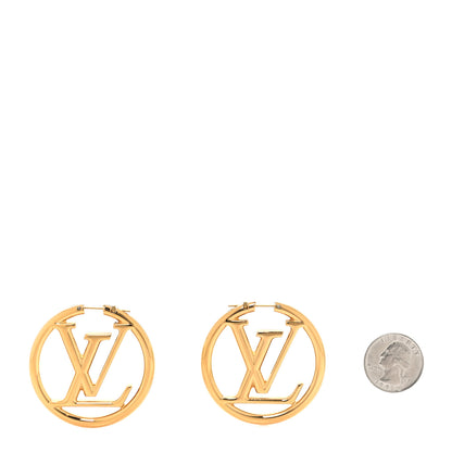 Louis Vuitton Metal Louise Hoop Earrings Gold 2 of 5