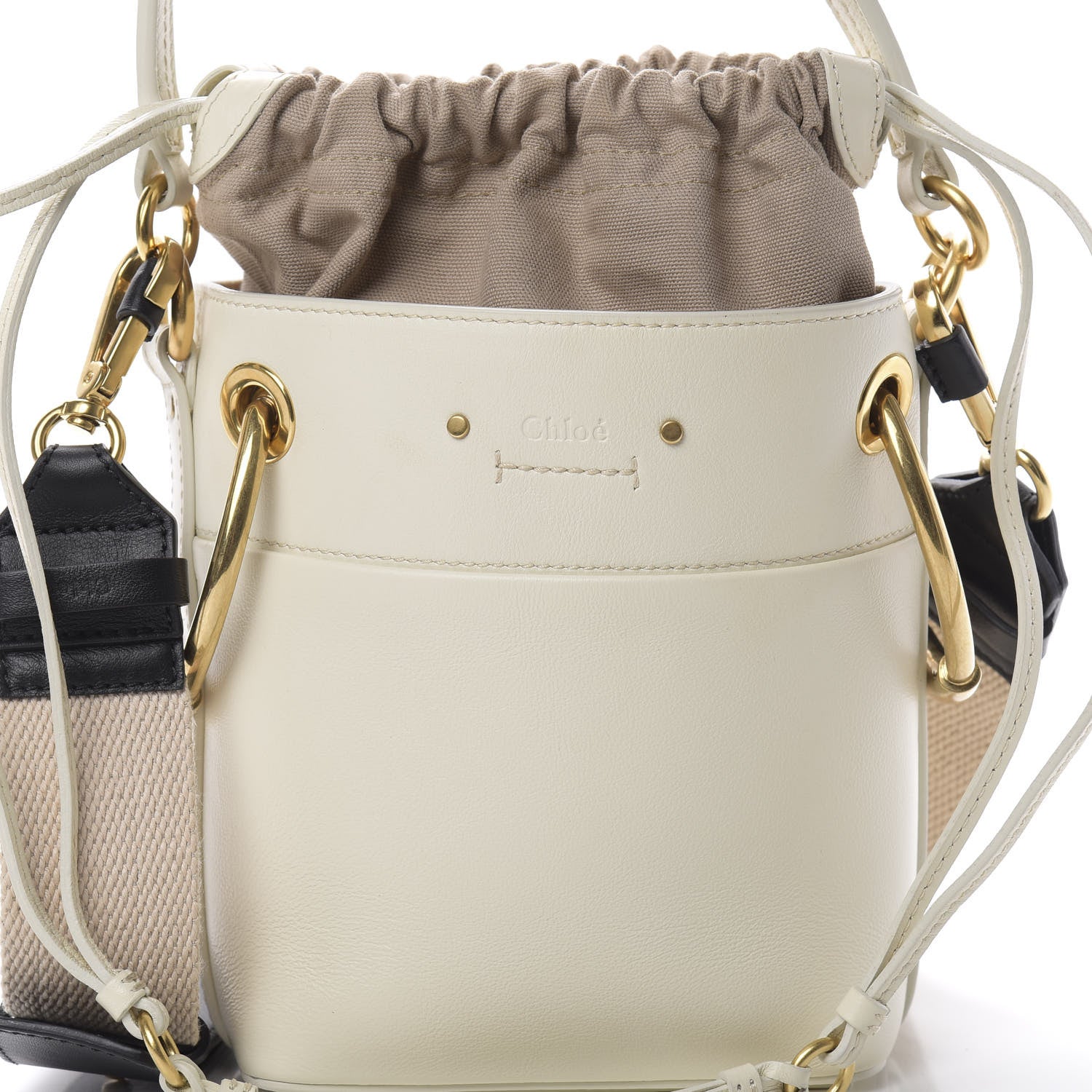Chloe Smooth Calfskin Mini Roy Bucket Bag Natural White 8 of 11