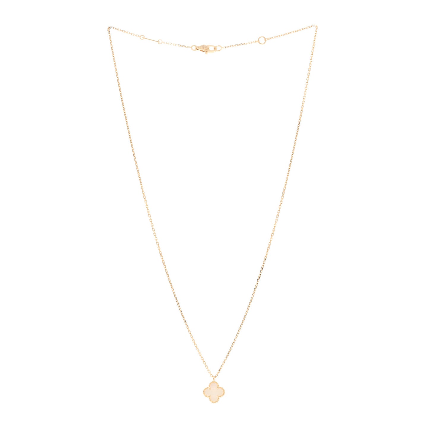 18K Yellow Gold Mother of Pearl Sweet Alhambra Pendant Necklace