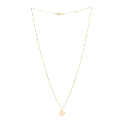 Van Cleef & Arpels 18K Yellow Gold Mother of Pearl Sweet Alhambra Pendant Necklace 3 of 5