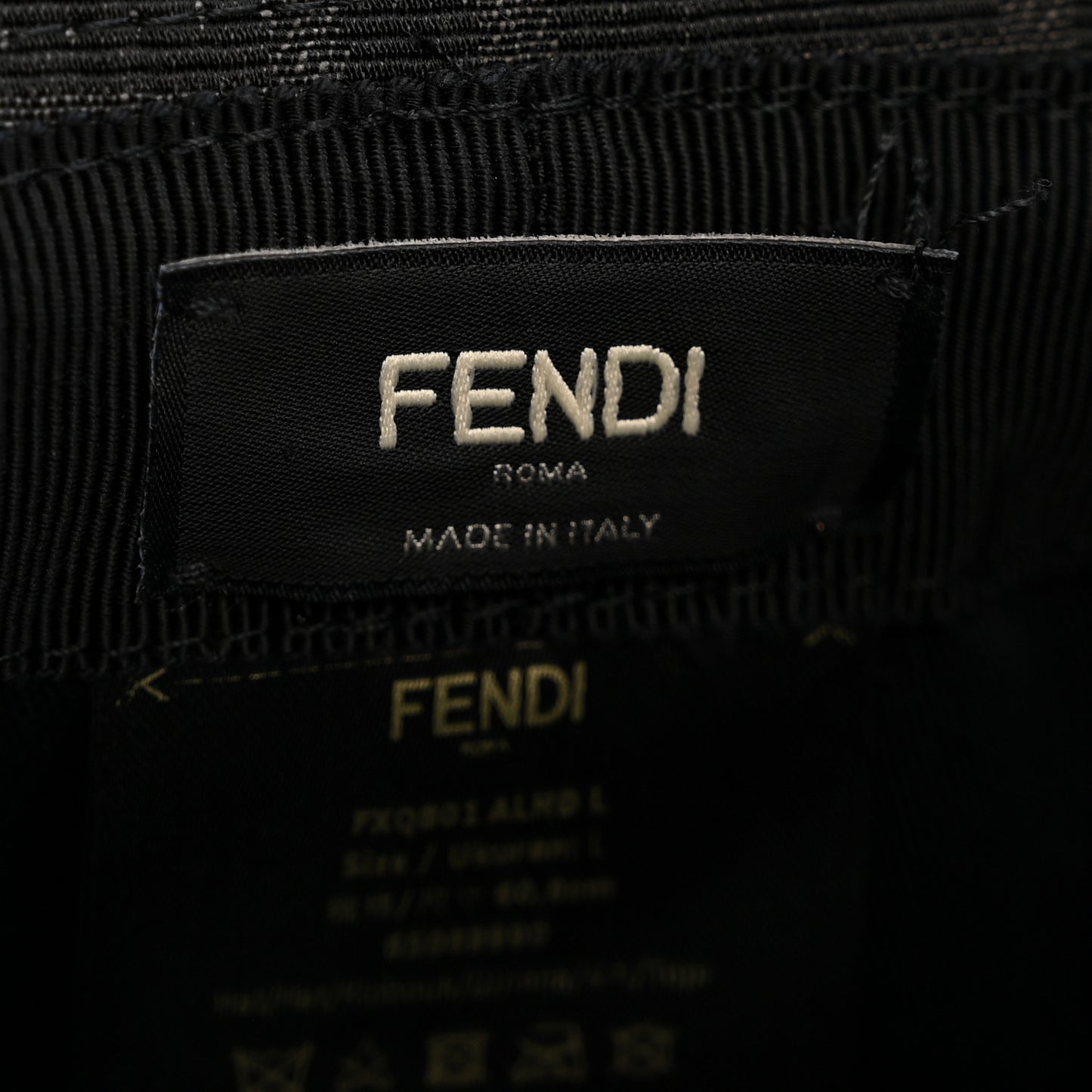 Fabric Jacquard FF Bucket Hat L Black