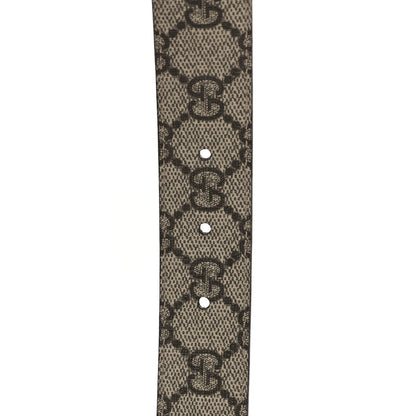 Gucci GG Supreme Monogram Plutone Calfskin Double G Reversible 30mm Belt 90 36 Beige Ebony Black 6 of 7