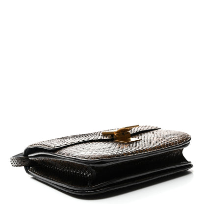 Celine Snakeskin Medium Classic Box Flap Bag Brown 4 of 11