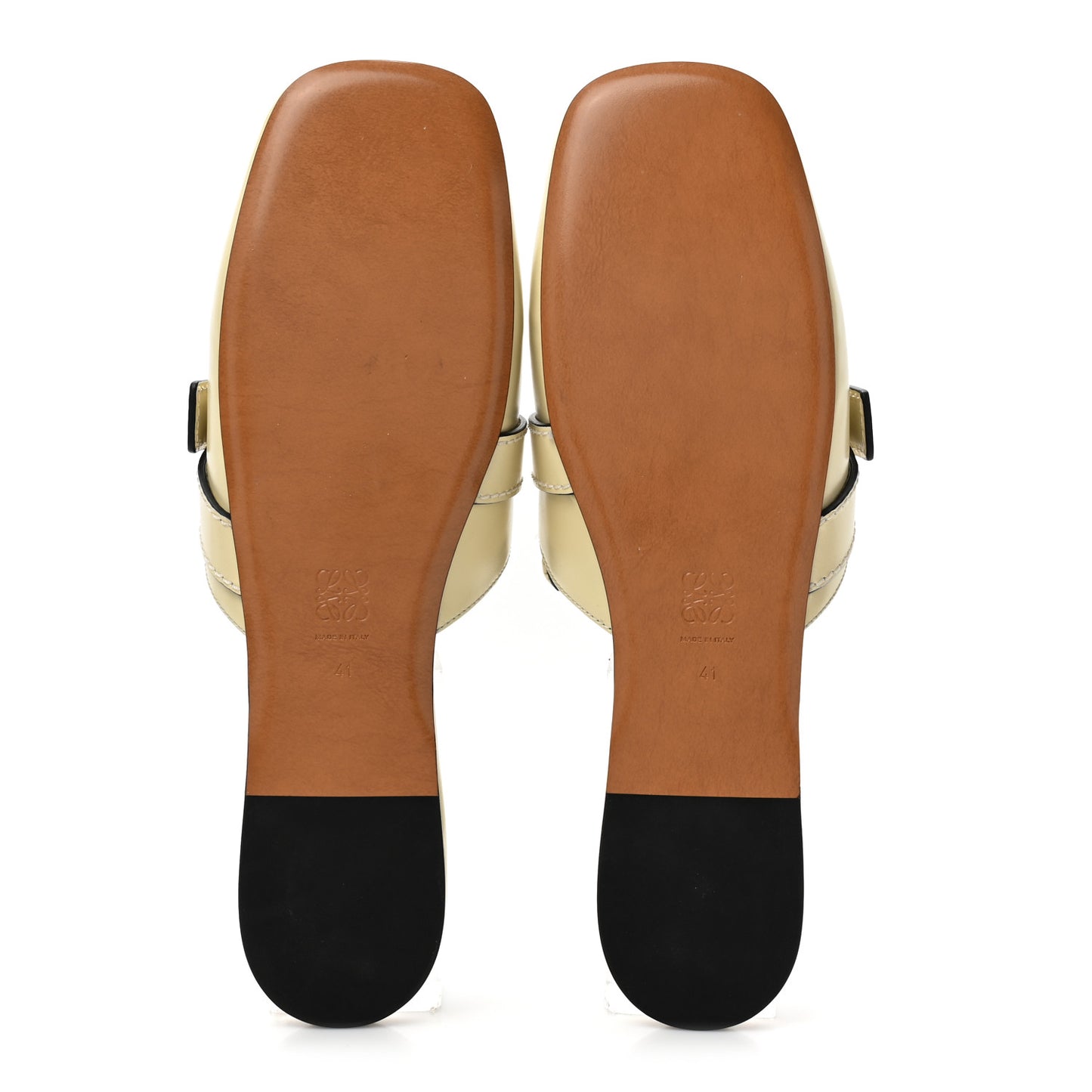 Calfskin Gate Mule Sandals 41 Milk