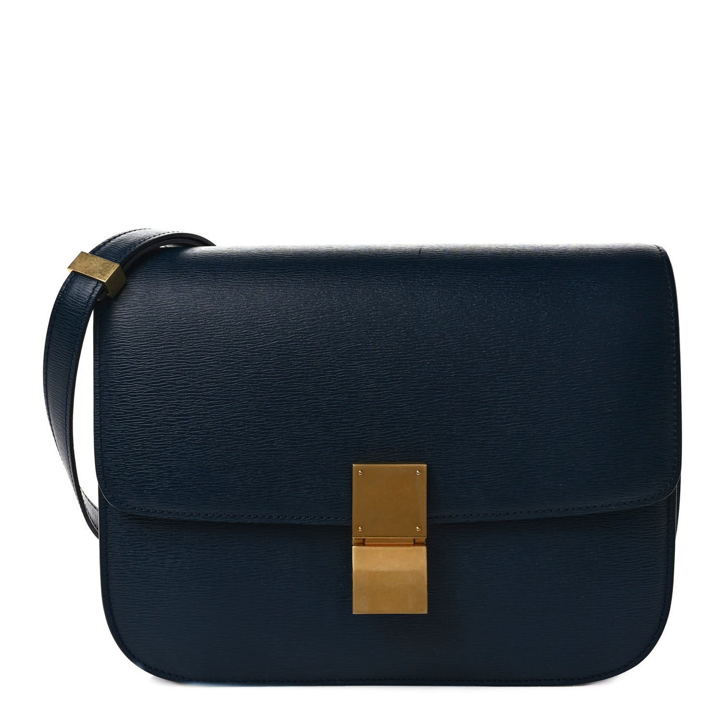 Liege Calfskin Medium Classic Box Flap Bag Abyss Blue
