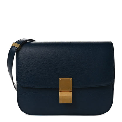 Celine Liege Calfskin Medium Classic Box Flap Bag Abyss Blue 1 of 10