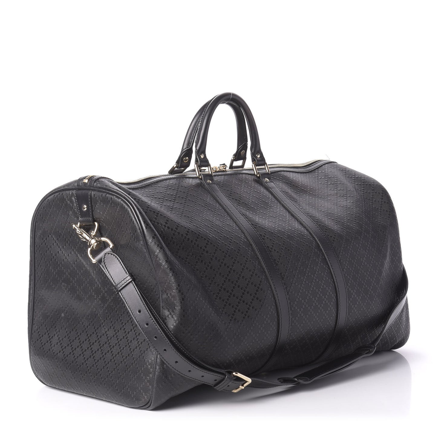 Bright Diamante Large Carry On Duffle Black