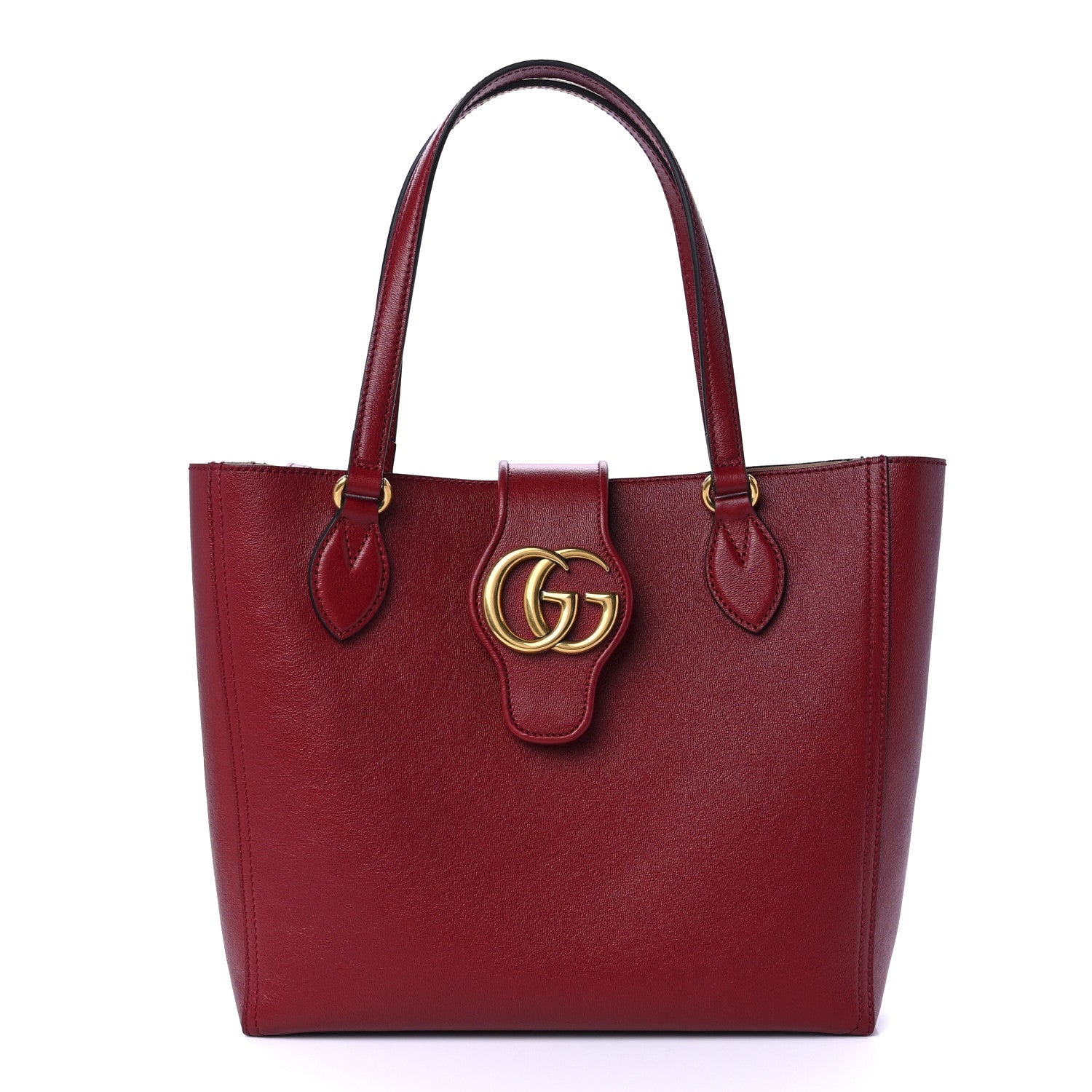 Gucci New Sakai Calfskin Lux Small Dahlia Tote New Cherry Red 3 of 14