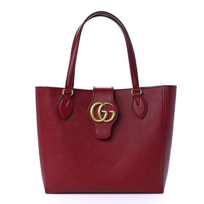 Gucci New Sakai Calfskin Lux Small Dahlia Tote New Cherry Red 3 of 14