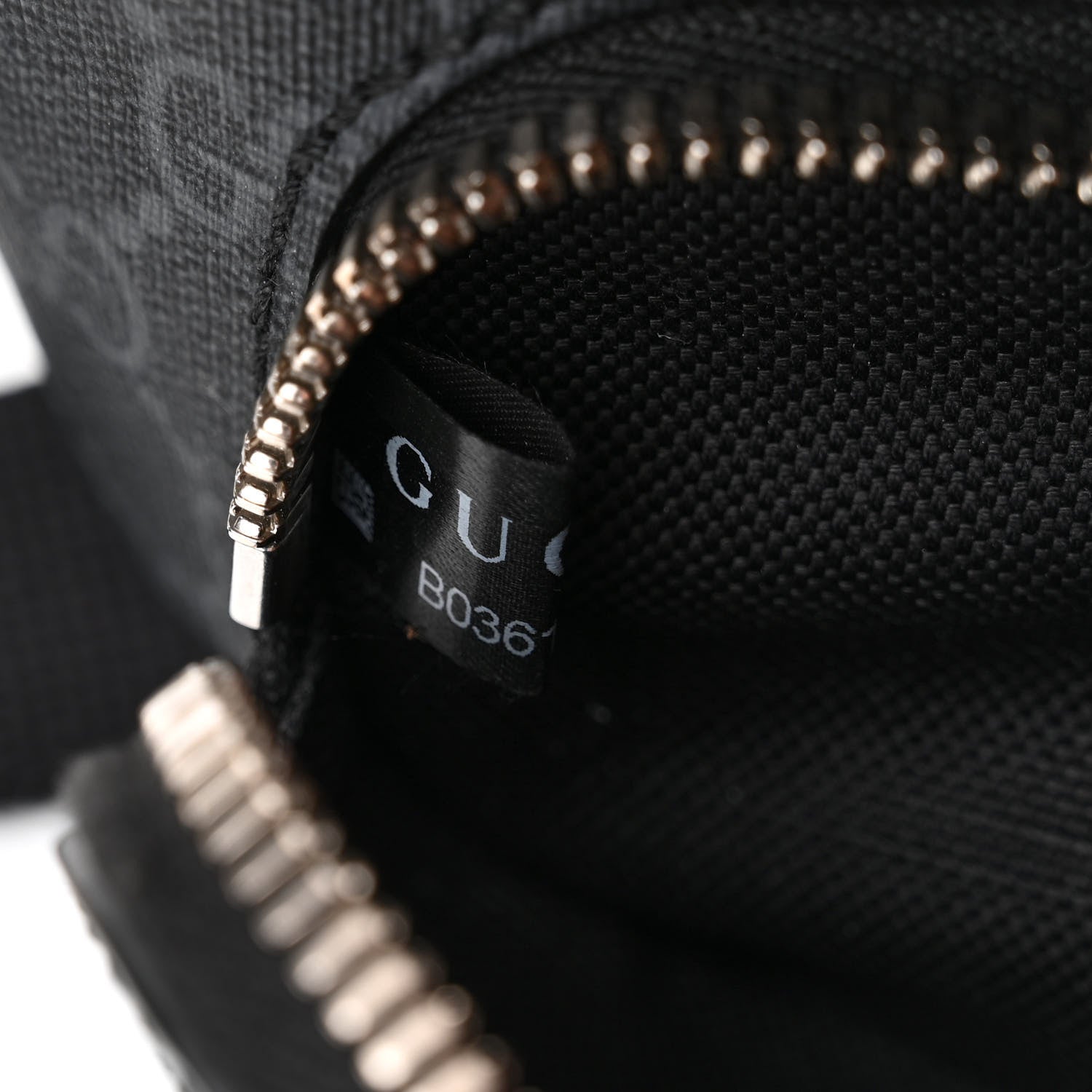 Gucci GG Supreme Monogram Textured Calfskin Retro Interlocking G Belt Bag Black 7 of 11