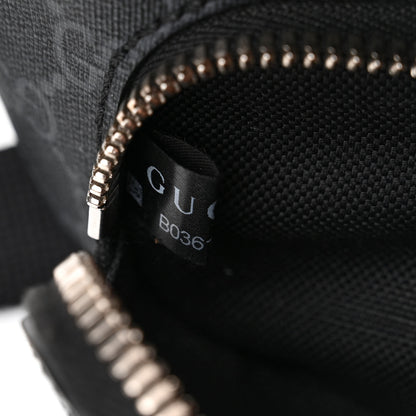 Gucci GG Supreme Monogram Textured Calfskin Retro Interlocking G Belt Bag Black 7 of 11