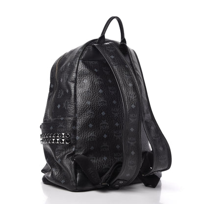 MCM Visetos Medium Side Studs Stark Backpack Black 3 of 10