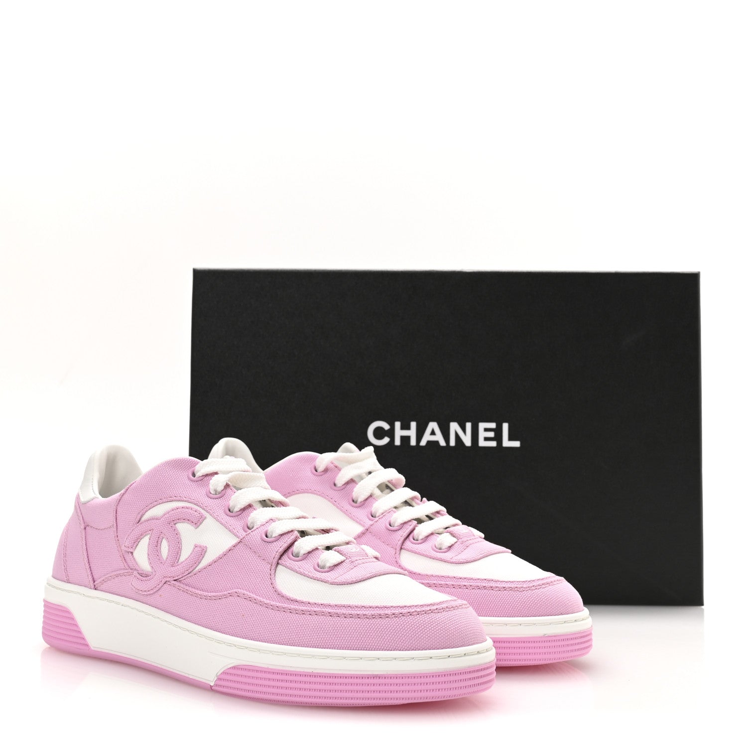 Chanel Cotton Sneakers 38 Pink White 1741599 – FASHIONPHILE