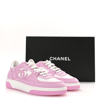 Chanel Cotton Sneakers 38 Pink White 9 of 9