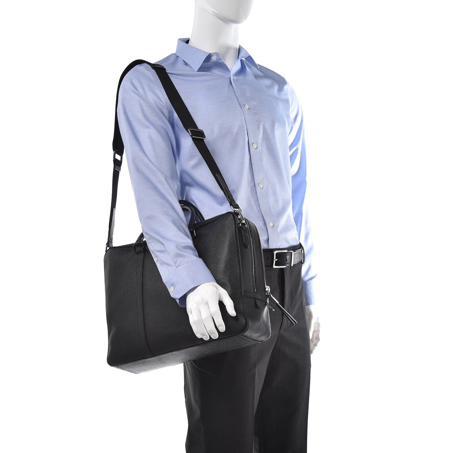 Burberry Textured Calfskin Briefcase Black 2 of 8