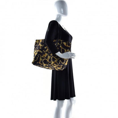 Versace Nylon Baroque Print Tote Black 3 of 16