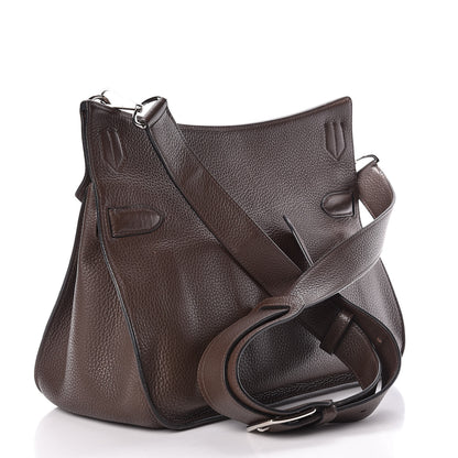 Hermes Taurillon Clemence Jypsiere 34 Chocolate 3 of 29