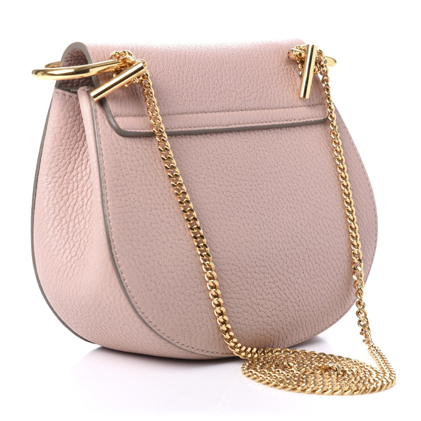 Grained Lambskin Mini Drew Shoulder Bag Cement Pink