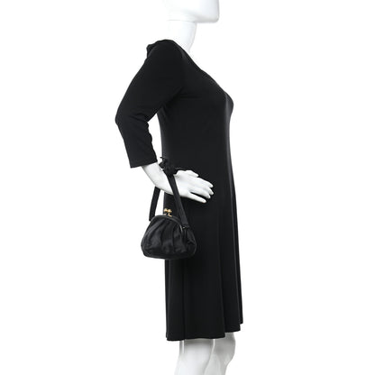 Chanel Satin Kisslock Evening Bag Black 2 of 10