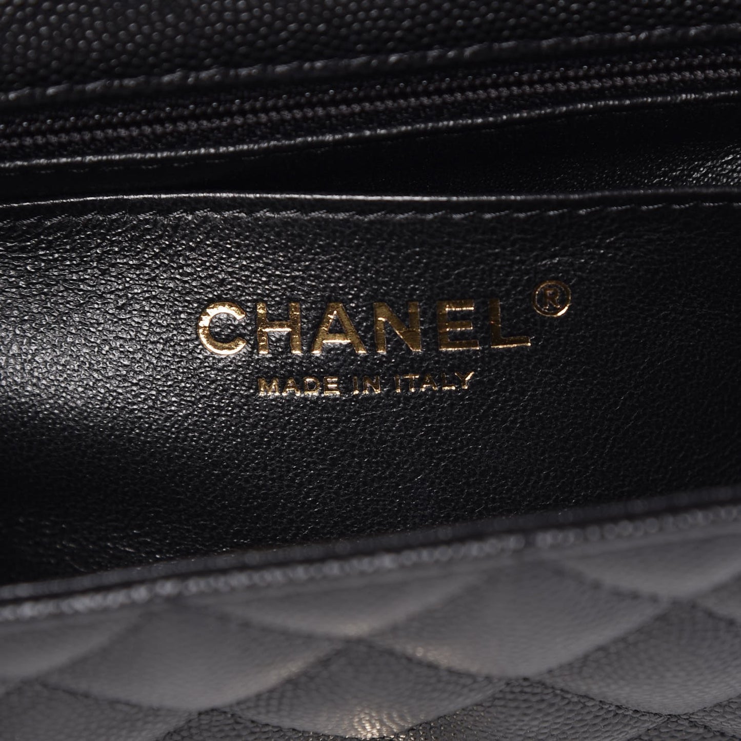 Caviar Quilted Mini Rectangular Flap Black