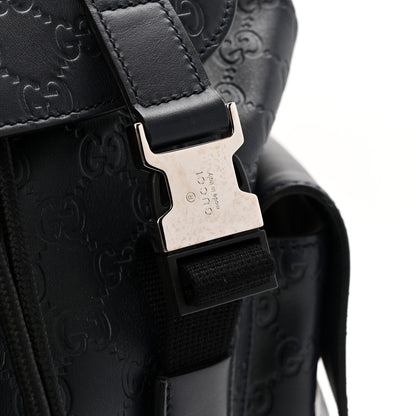 Gucci Guccissima Signature Double Buckle Backpack Navy 11 of 12