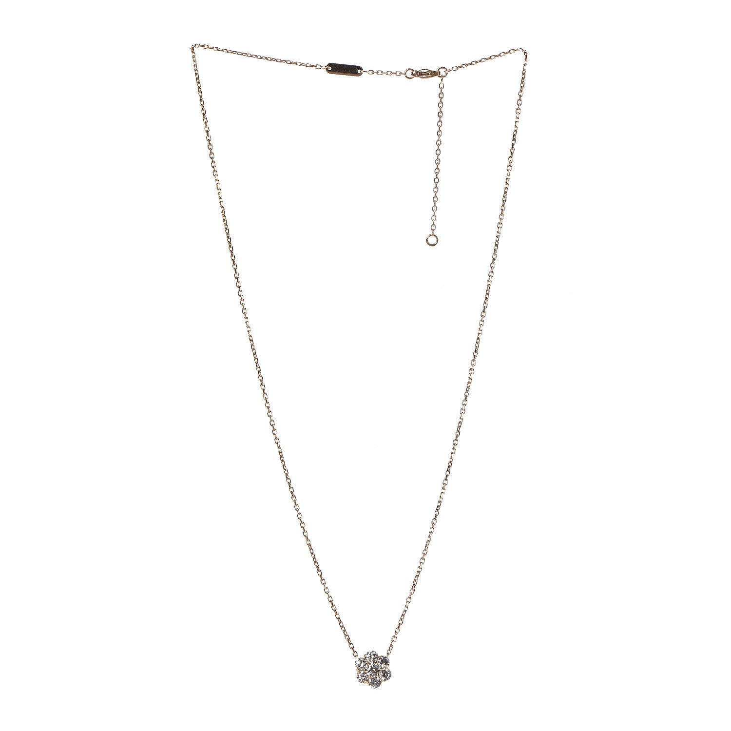 Van Cleef & Arpels 18K Yellow Gold Diamond Large Fleurette Pendant Necklace 3 of 6