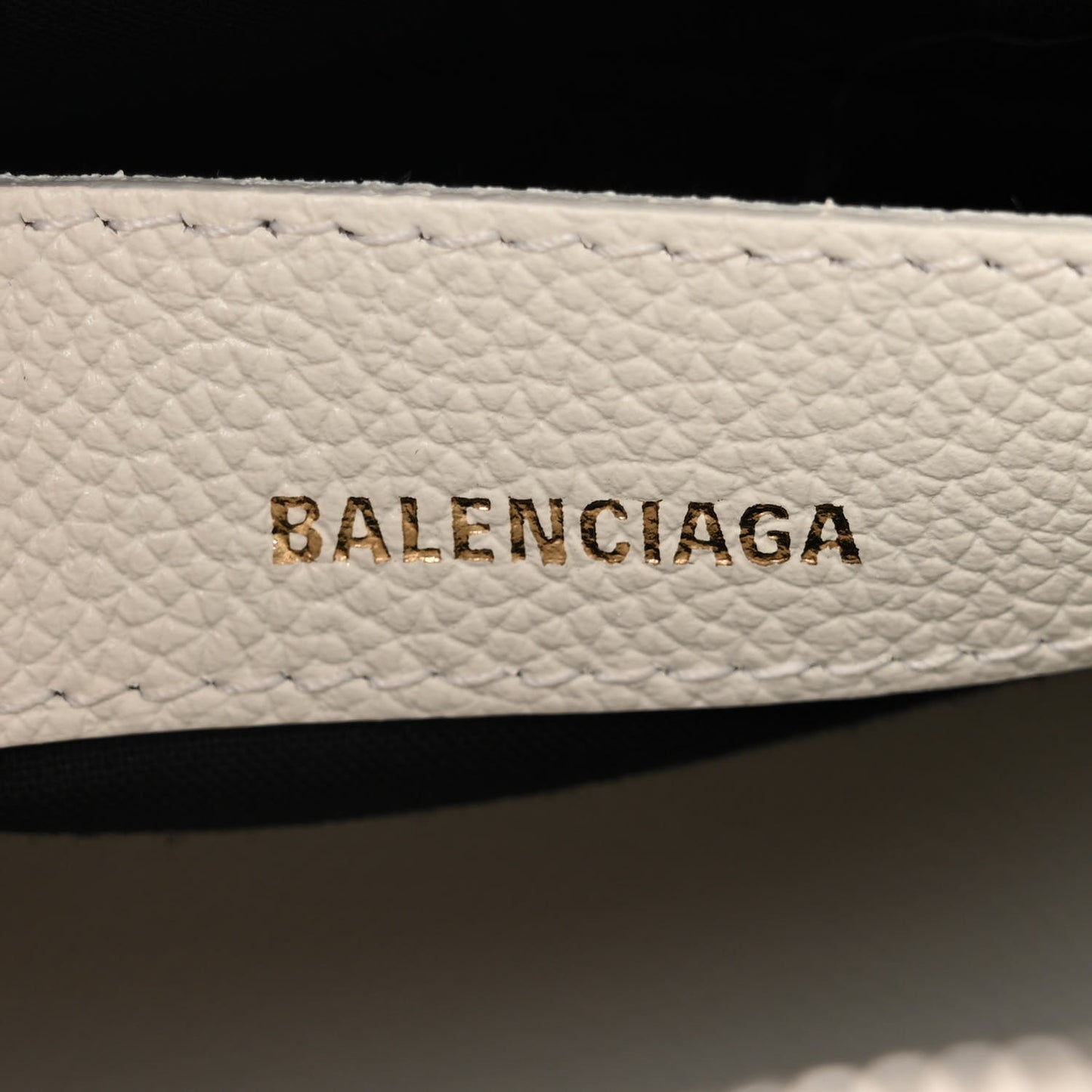 Grained Calfskin XXS Ville Top Handle Bag White Black